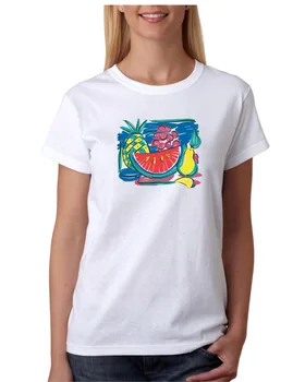 USA Made Bayside T-shirt Summer Fruit Watermelon Grapes Pineapple