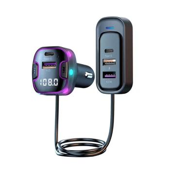 Безжично обаждане без ръце Bluetoothсъвместим MP3 аудиомузикален плейър приемник предавател адаптер USB тип C зарядноПортативен