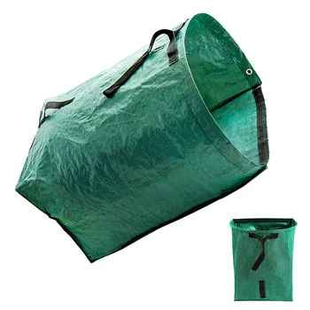 Leaf колектор водоустойчив голям капацитет за съхранение на тревата градина отпадъци чанта за многократна употреба преносими разкъсване отломки почистване с дръжка