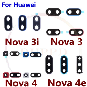 10Pcs / Lot 100% оригинален нов за Huawei Nova 3 3i 3e 4 4e задна камера задно стъкло обектив рамка капак с адхезивен ремонт част