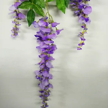 12 Гроздове от изкуствена глициния лоза пластмасова коприна изкуствена коприна цвете венец лилаво * 100% чисто нов и високо качество.