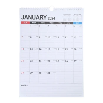 Стенен календар Издръжлив 2023 2024 Месечен висящ календар за офис и домашна употреба Трайни и практични плановици