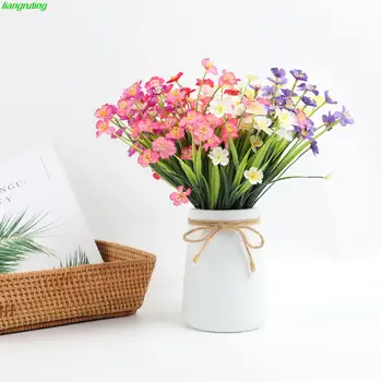 Изкуствени растения и цветя Изкуствени пластмасови цветя виолетови цветя букет вътрешен и външен сватбен пейзаж декорация