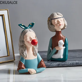 DXUIALOI Nordic Character Скулптура Декорация Къща Подарък Офис Всекидневна Детска стая Настолни декорации за дома