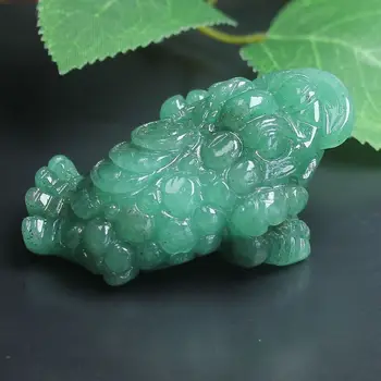Ръчно издълбан кристал естествен зелен авантюринЖаба Hoptoad Animal Figurine Animal Carving