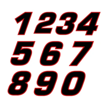 A0325# Различни размери Сменяеми Decal състезателен номер стена стикер 1 2 3 4 5 6 7 8 9 0 Стикер за кола Водоустойчива мотоциклетна каска
