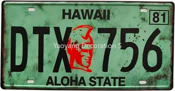 Хавайски регистрационен номер САЩ ретро кола метална регистрационна табела новост декорация регистрационен знак начало декорация метална стена знак