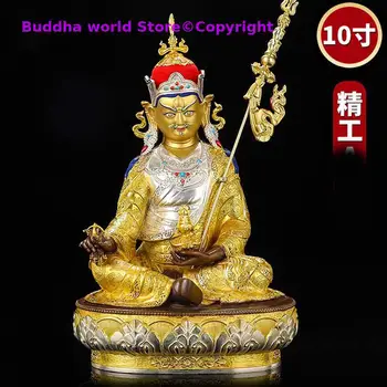 31cm голям висок клас позлатяване статуя на Буда Югоизточна Азия будизъм екзорсизъм безопасност Guru Rinpoche Padmasambhava статуя на Буда