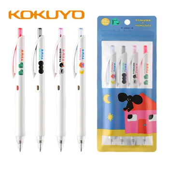4pcs / комплект KOKUYO сладък Kawaii гел писалка химикалка 0.5mm Направете аксесоари Ученици училище учебни пособия канцеларски комплект