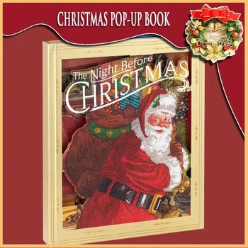 Коледна изскачаща книга със светъл звук на Бъдни вечер Нощта преди коледната украса Новогодишни подаръци за деца Деца