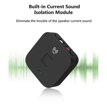 За NFC Bluetooth 5.0 аудио приемник 3.5Mm AUX RCA стерео Hi-Fi музика безжичен адаптер за автомобилни домашни високоговорители издръжлив