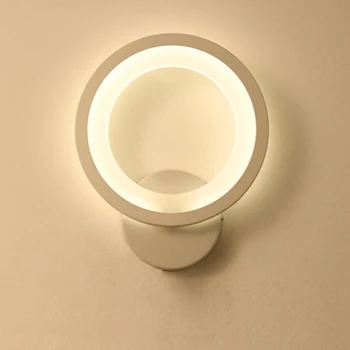 Кръгла светлина за монтиране на стена Реколта стенни свещи осветление светодиоди стена лампа осветително тяло за нощно шкафче коридор спалня