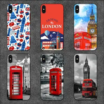 london bus англия телефон телефон случай за iPhone 11 12 Mini 13 Pro XS Max X 8 7 6s плюс 5 SE XR Shell
