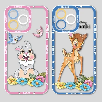 Cartoon Bambi За Apple iPhone 14 13 12 11 X XR XS MAX 8 7 6 Pro Plus Ангелски очи Прозрачен мек калъф за телефон Coque Capa Fundas