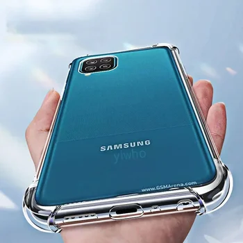 Луксозен силиконов прозрачен калъф за телефон за Samsung Galaxy A12 A52s M52 S21 S20 FE Note 20 Ultra A52 A51 A71 A32 A22 Удароустойчив капак