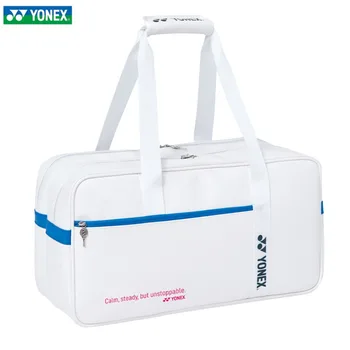 YONEX Висококачествена спортна чанта за ракета за бадминтон Гладка телешка шампионска чанта за рамо Голям капацитет може да побере 2-3 тенис ракети