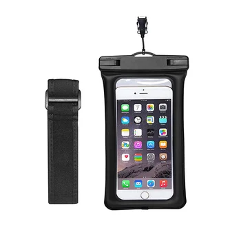 Запечатана водоустойчива телефонна чанта Подводна сензорна екранна камера Двоен екран перспектива каишка телефон случай с ремък ръка ленти