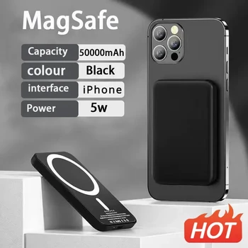 50000mAh оригинален 1: 1 Macsafe Power Bank магнитна безжична Powerbank за iPhone 12 13 14 Pro Max външна спомагателна батерия