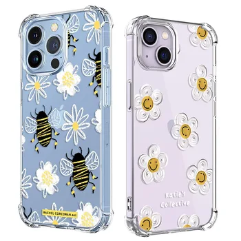 Мода Дейзи цветя пчели телефон случай за Samsung Galaxy A10 A10E A10S A20 E A20S A30 A30S A40 A50 A50S A70 мек прозрачен TPU капак