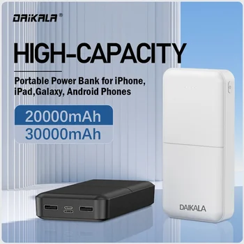 100% нов реален капацитет 30000mAh бързо зареждане 5v 2A преносимо захранване външна батерия за мобилен телефон + безплатна доставка