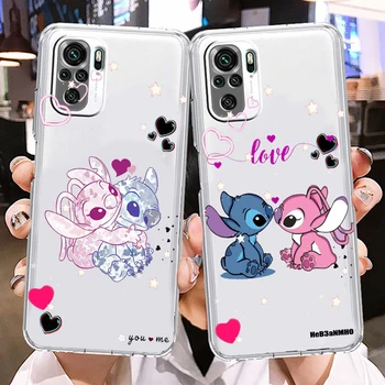 Lilo & Stitch Аниме Disney за Xiaomi Redmi Забележка 12R 12 12S Турбо 11 11T 11S 10 10S 9 8 Pro Plus 5G прозрачен калъф за телефон