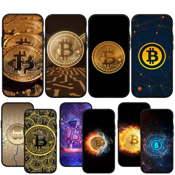Bitcoin BTC мек корпус за iPhone 14 13 12 Mini 11 Pro X XR XS Max 6 7 8 Plus 6s + SE 2020 Калъф за телефон