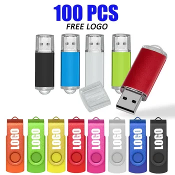 100Pcs/lot USB флаш памети 4GB 8GB Pen Drive 1GB 2GB USB стикове Pendrives 16GB памет флаш устройство 32GB 64GB U Disk Free лого