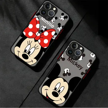 Cover Back Armor Matte Disney Mickey Mouse Minnie Case за iPhone XR 15 Pro 7 6S 11 Pro 8 Plus 13 XS X 12 Mini 14 Pro Max SE