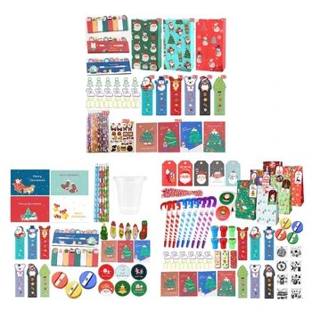 Коледна тема Комплекти канцеларски материали Моливи Коледни канцеларски чанти Пълнежи Стационарен костюм Коледна чанта Stuffers