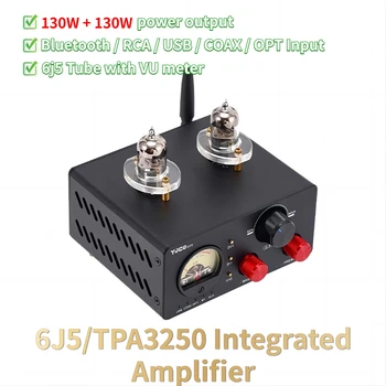 LYELE TPA3250 Усилвател на мощност 130W * 2 Двуканален Bluetooth 5.0 Звуков усилвател 6J5 Усилватели на вакуумни тръби