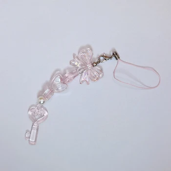 Розов Y2K телефон ремък Kawaii жените сексапил висулка за iPhone 14Promax сладък верига за ключове чанти аксесоари DIY ръчно изработени мъниста