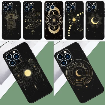 Galaxy Moon Stars фаза тотем изкуство телефон случай за iPhone 15 14 13 12 11 Pro Max XS X XR SE2 7 8 Plus 13 12 Mini Cover Coque