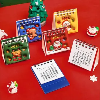ChristmasHome Desk Постоянен календар 2024 Декорация Офис училищни пособия Планиране на график Прости настолни декорации
