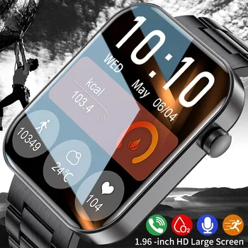 1.96 инчов Bluetooth повикване Smart fashionWatch Health Monitor Персонализиран часовник Лице Мъжки часовници Водоустойчив антистатичен мъжки смарт часовник