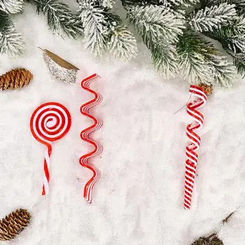 Lollipop висулка червено и бяло бонбони детски подарък симулирани бонбони визуален интерес празнично парти доставки бонбони висулка