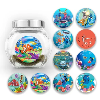 Disney Finding Nemo Cartoon Round Стикери за дневник Детски подаръци за рожден ден Парти Favor Cookie Candy Wraps Декор Награда Supplie