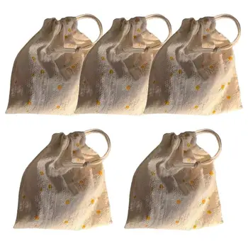 Шнур Подаръчни торбички за бижута 5бр/комплект Калъфи за бижута Чували 14x16cm Чанти за чували за сватбени услуги Парти DIY занаятчийска огърлица