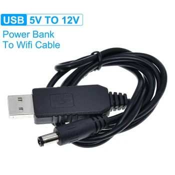 USB захранваща линия DC 5V към DV 9V / 12V стъпка нагоре модул 1M USB конвертор адаптер кабел 5.5x2.1mm щепсел за Arduino WIFI