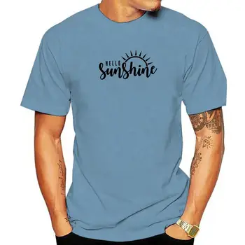 Дамска тениска Hello Sunshine Print Дамска тениска с къс ръкав O Neck Свободна тениска Дамски причинно-следствена тениска Дрехи Tops
