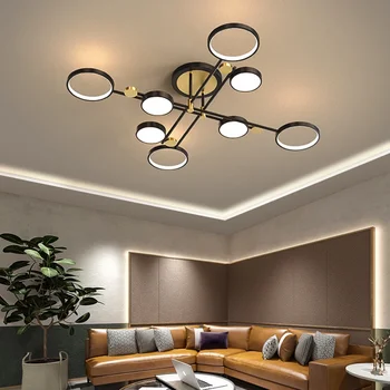 Модерен прост полилей LED вътрешна декорация осветително тяло хол ресторант висулка лампа желязо изкуство таван осветителни тела