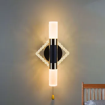 Нов постмодерен кристал стена лампа хол изкуство леко луксозна декорация фон стена спалня лампи