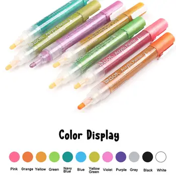 Акрилни химикалки за боя 12 цвята Маркери за рисуване на изкуство Комплект химикалки на водна основа за керамично стъкло Дърво Камък