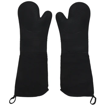 1 чифт професионални силиконови ръкавици за печене ръкавици лакът дължина топлоустойчиви ръкавици