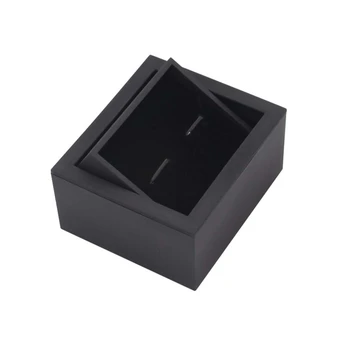 черен флип капак въртящи се копчета за ръкавели кутия преносими бижута случай малка опаковка подарък кутия модни бижута организатор трайни