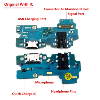 оригинален за Samsung A22 4G USB зарядно платка Flex USB порт конектор док зареждане Flex кабел с микрофон ремонт части