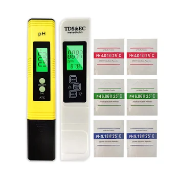 4 в 1 TDS PH метър, EC температурен метър, за чешмяна питейна вода, Digital PH Pen Lab PH тестер