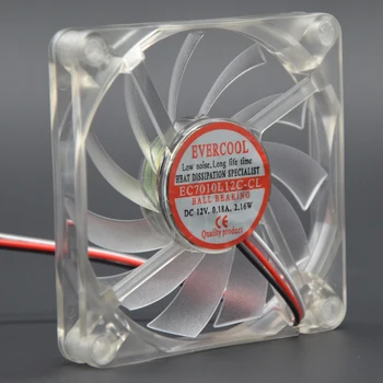  компютърен вентилатор 70mm червен процесор pc охлаждащ вентилатор тънък 10mm дебелина 70X70X10 mm DC 12V нисък шум 0.18A 3300RPM 3-пинов EC7010L12C-CL