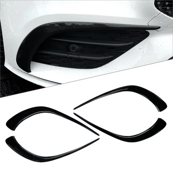 ABS кола предна броня устна спойлер стайлинг формоване сплитер 2бр за Mercedes Benz C118 CLA 2020 + въглеродни влакна / гланцово черно
