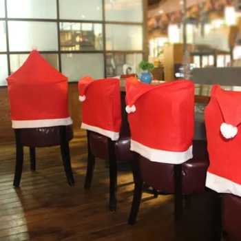 Коледна украса Консумативи Обикновен нетъкан коледен стол Cover Ресторант Хотел стол Cover Hat Cover Arrangement