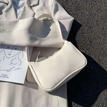 Baguette Чанти за рамо за жени Bow Hobo Underarm Bolsa Feminina Плътен цвят 2021 All-Match Casual PU France Дизайнерски чанти